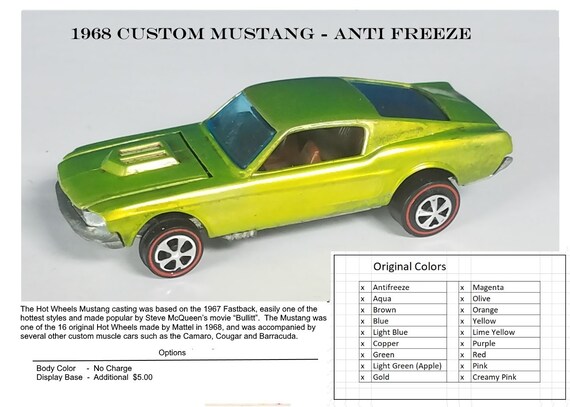 hot wheels custom mustang 1968