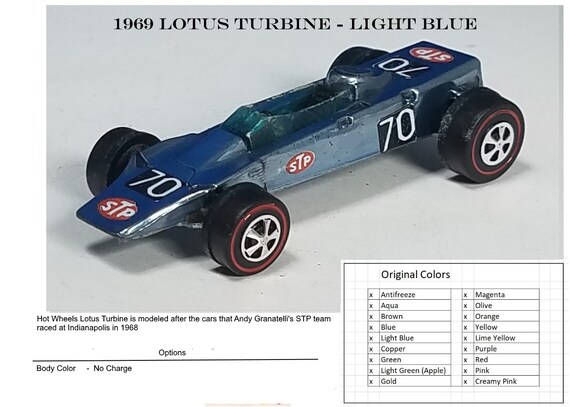 hot wheels 1969 lotus turbine