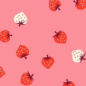 Strawberry Toss in Sorbet from the Strawberry collection by Kimberly Kight for Ruby Star Society