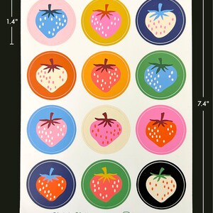 Stickervel aardbei