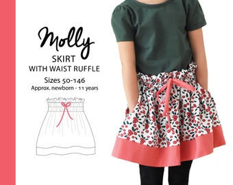 Molly skirt with waist ruffle - ENGLISH