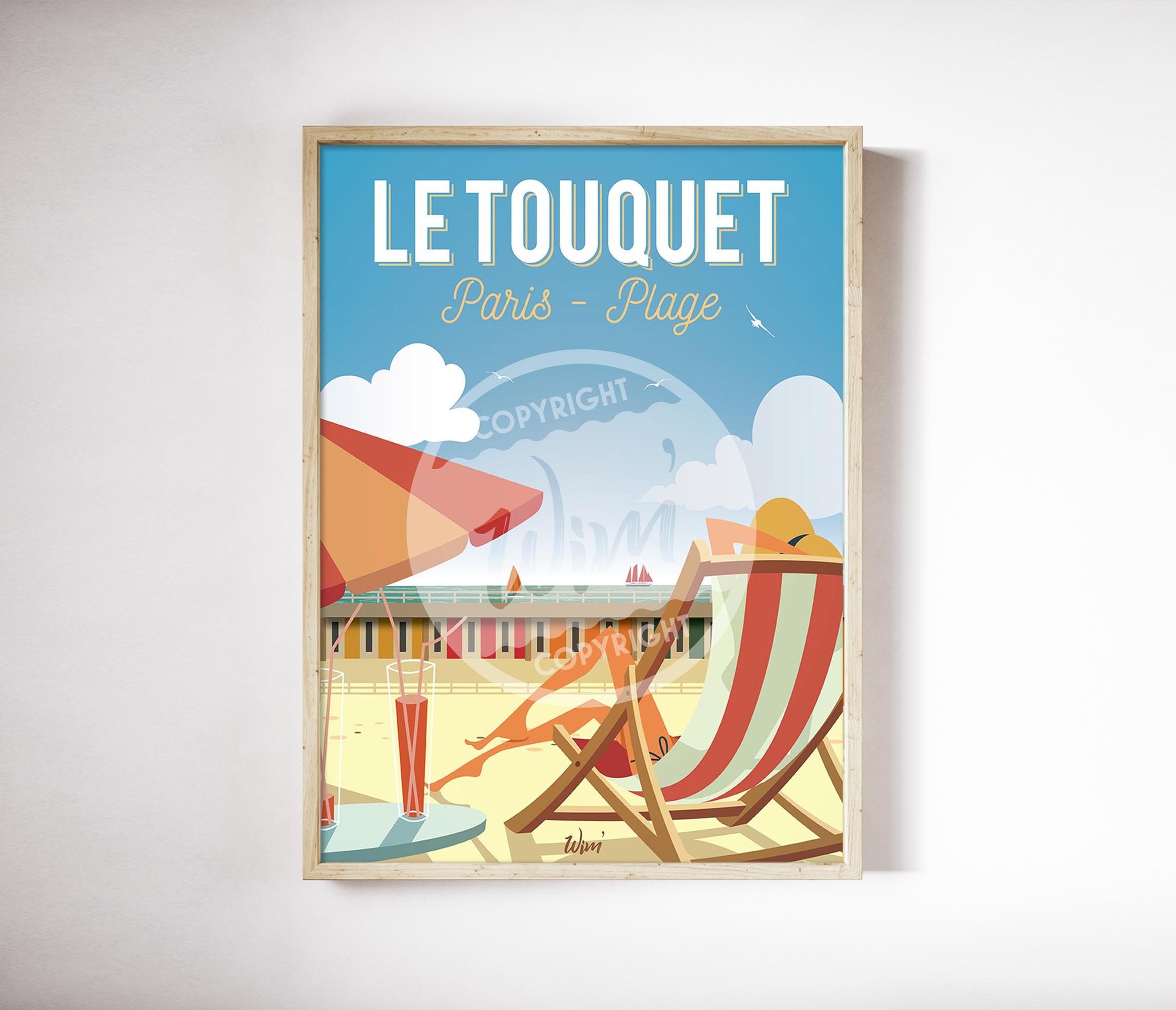 Le Touquet - L'affiche de Déco Murale Détente Au Touquet