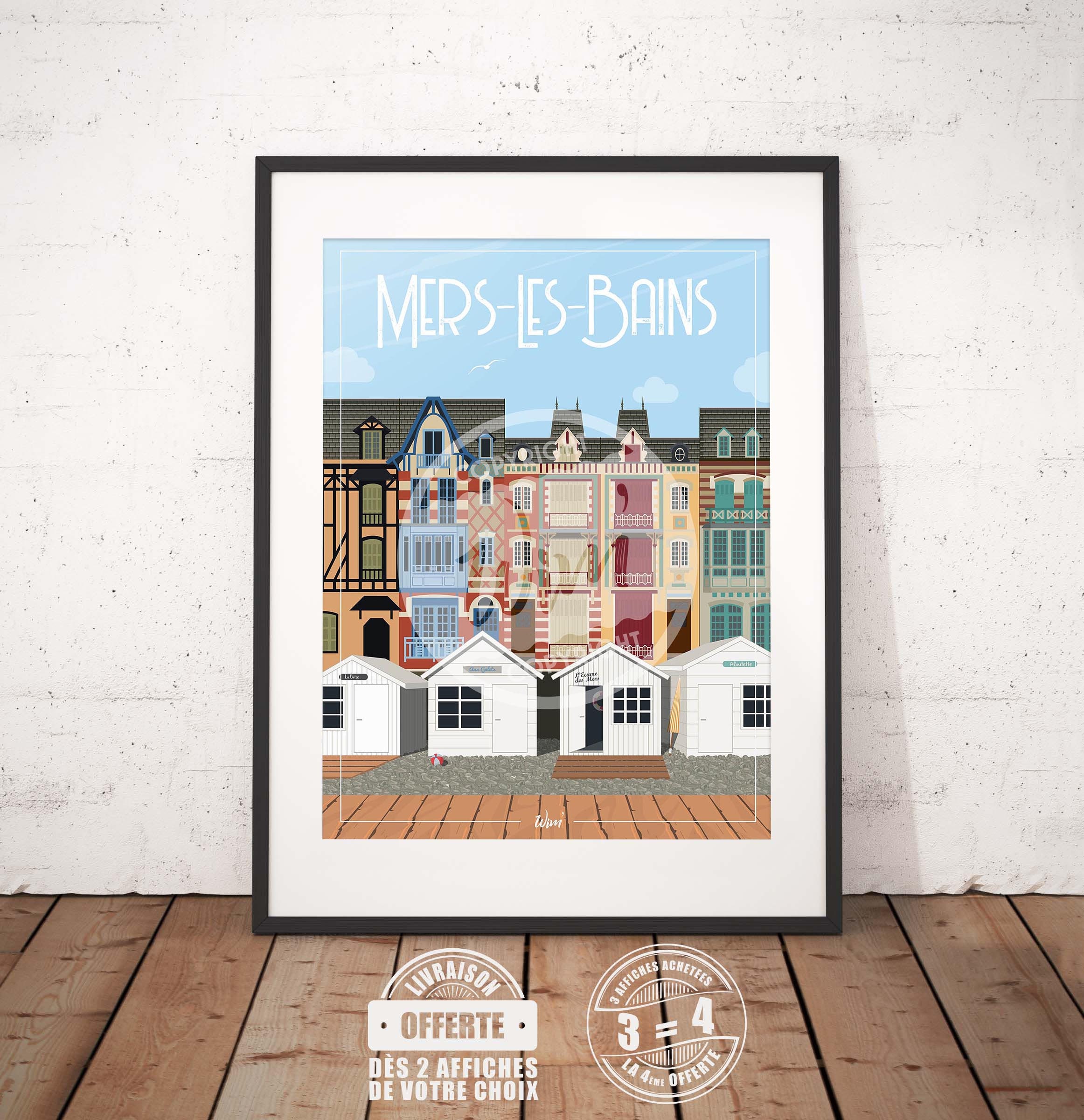 Mers-Les-Bains - L'affiche de Déco Murale