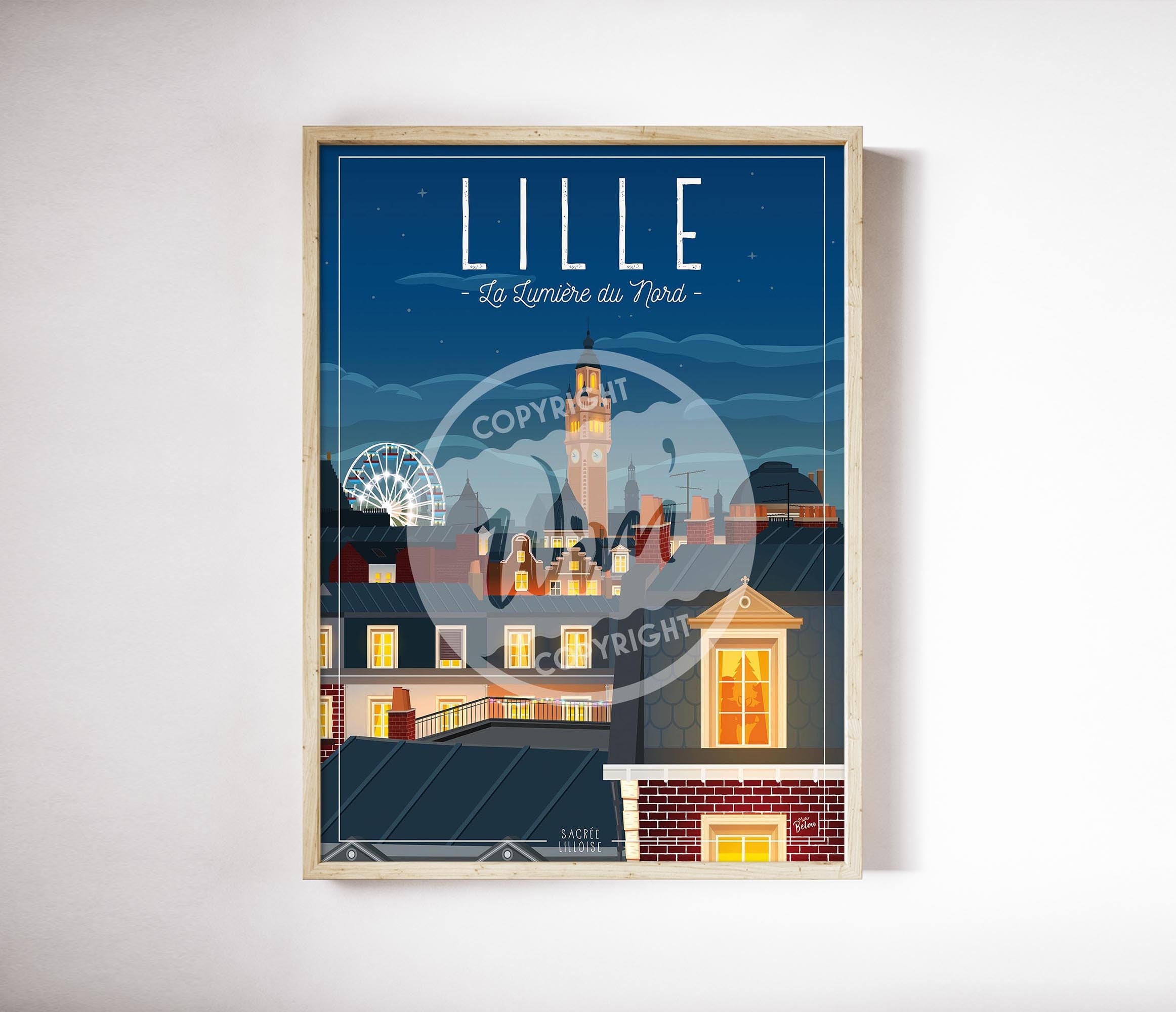 Lille - L'affiche de Déco Murale La Lumière Du Nord