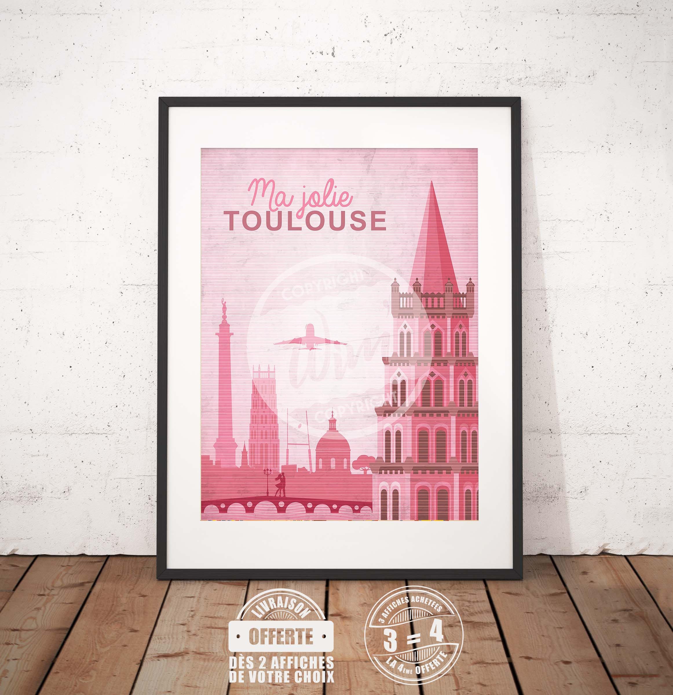 Toulouse - L'affiche de Déco Murale Ma Jolie Toulouse