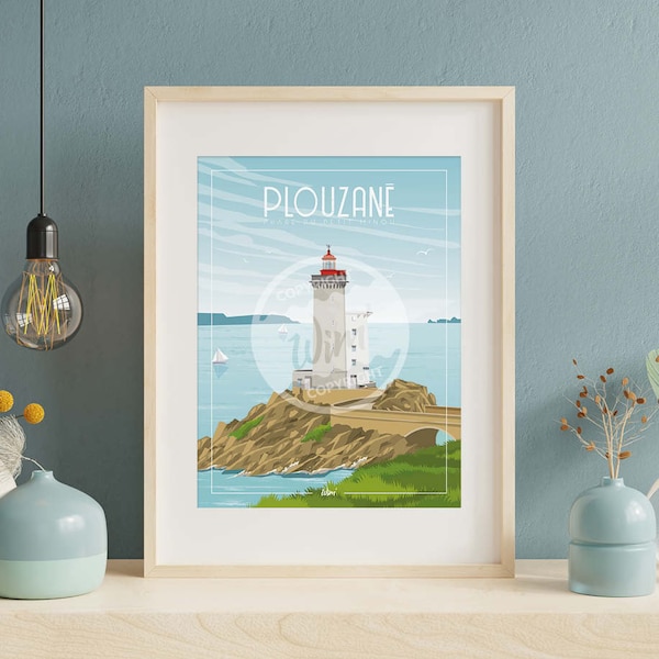 Affiche Plouzané - "Le phare du Petit Minou"