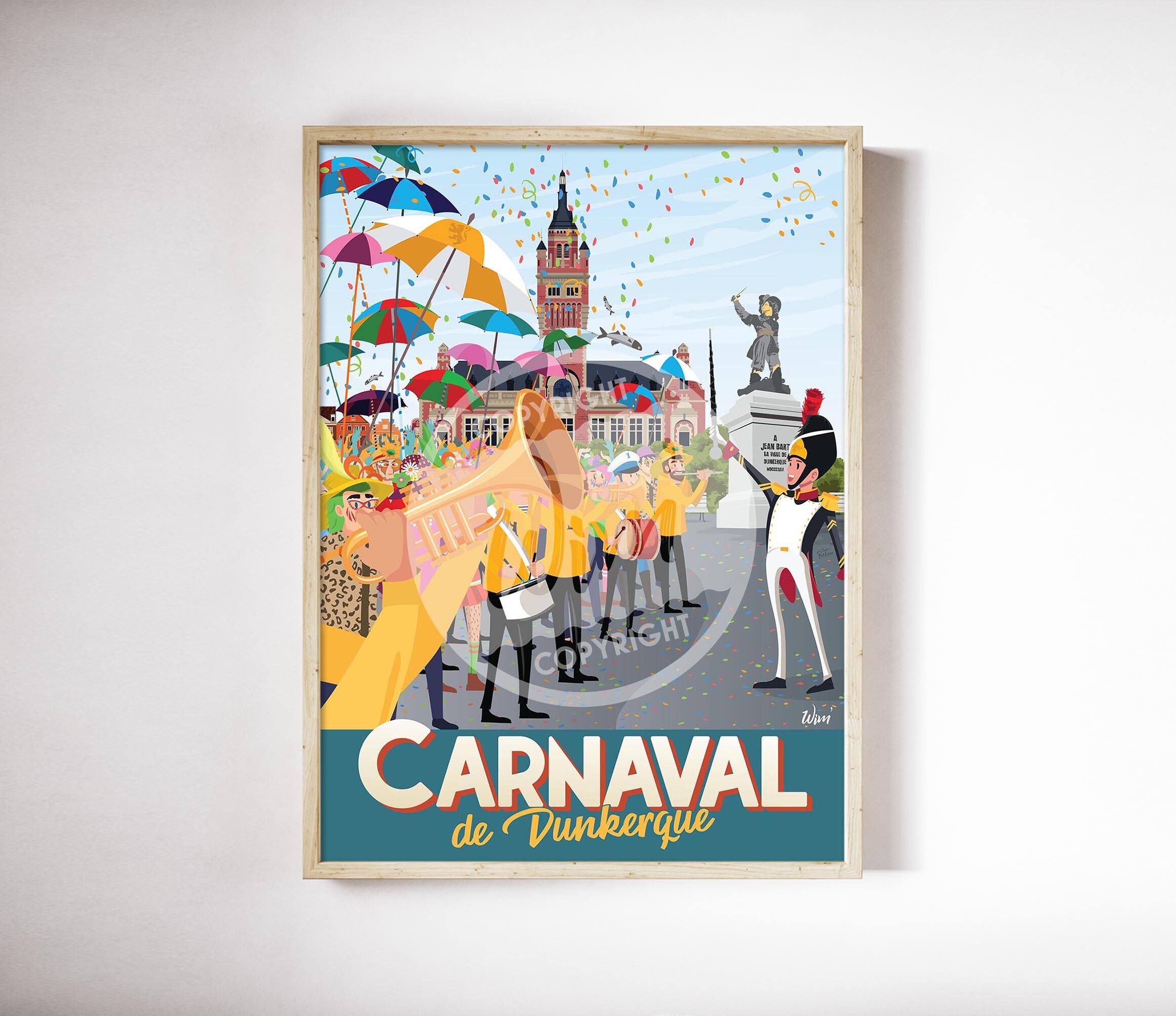 Nouveauté 2020 L'affiche de Déco Murale Le Carnaval Dunkerque - La Bande