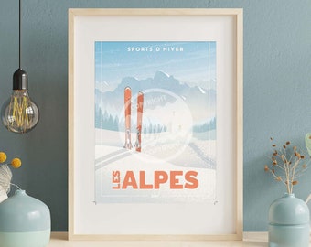 Affiche Montagnes - Les Alpes