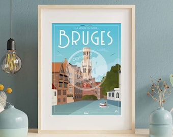 Affiche Bruges - "Vintage"