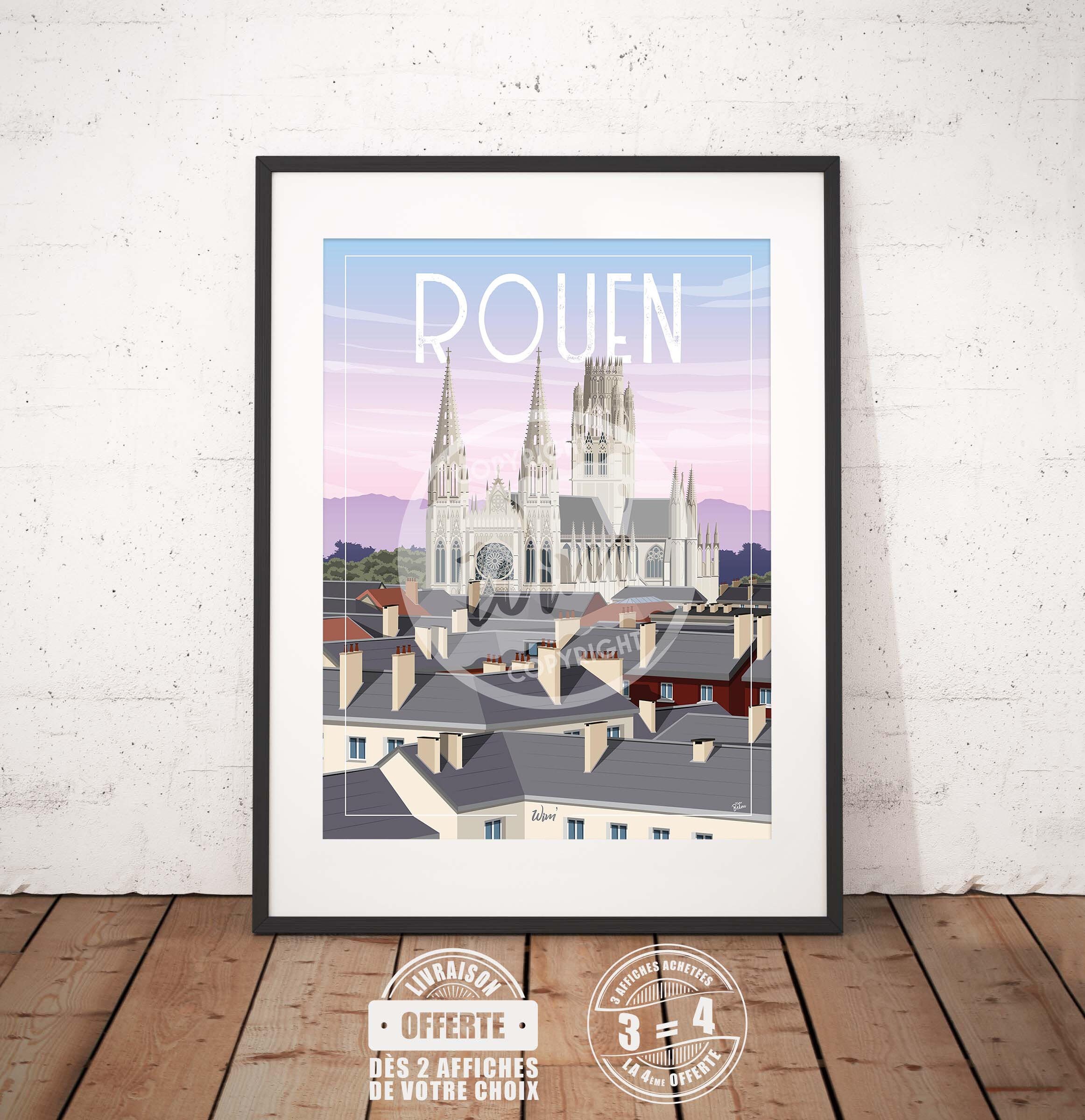 Rouen - L'affiche de Déco Murale