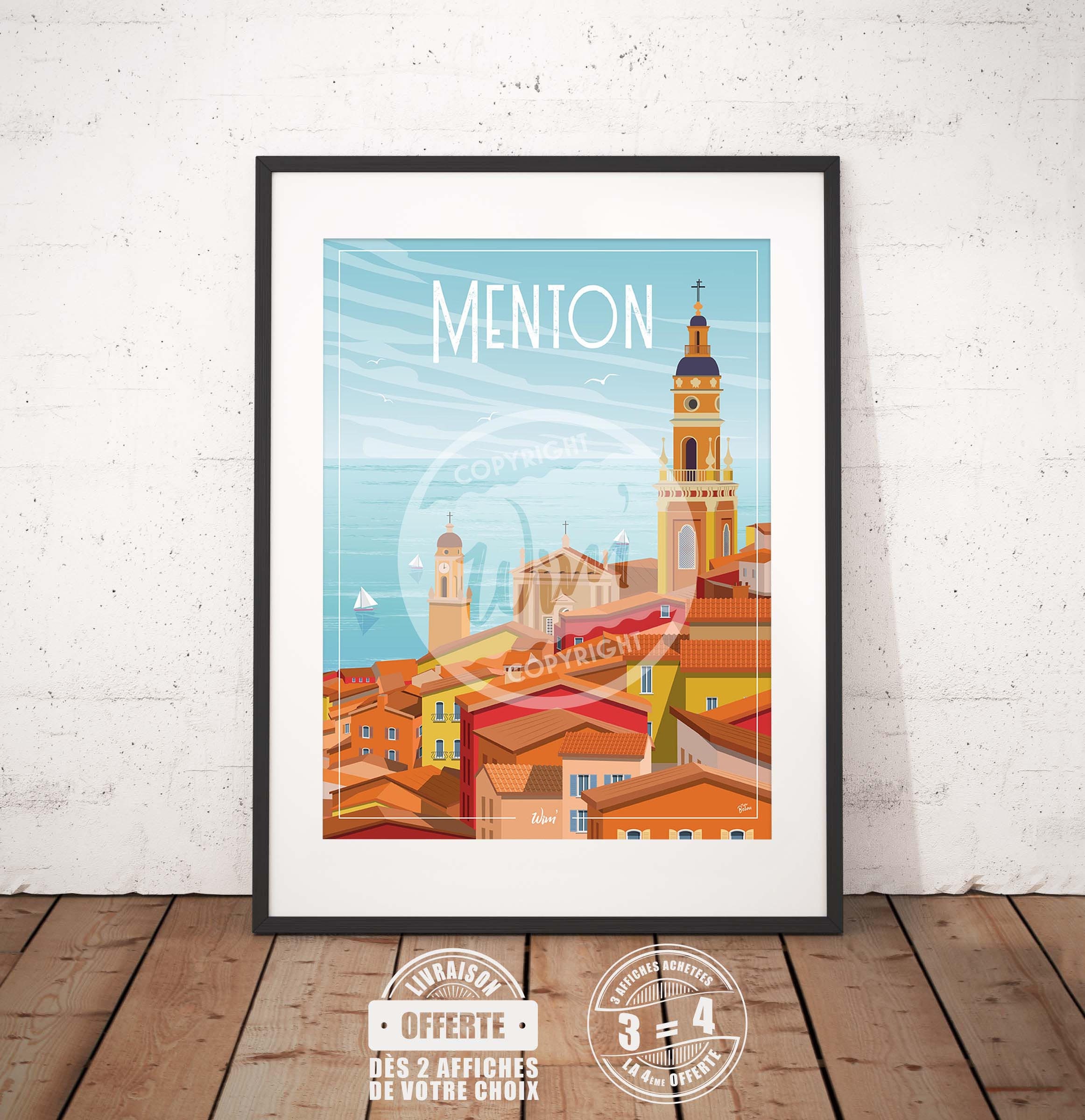 Menton - L'affiche de Déco Murale