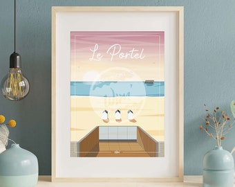 Póster Le Portel - "La playa"
