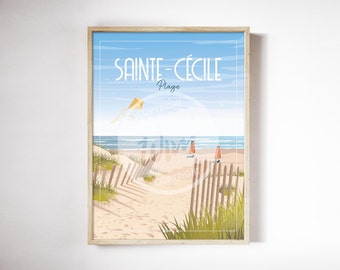 Affiche Sainte-Cécile Plage 50x70cm