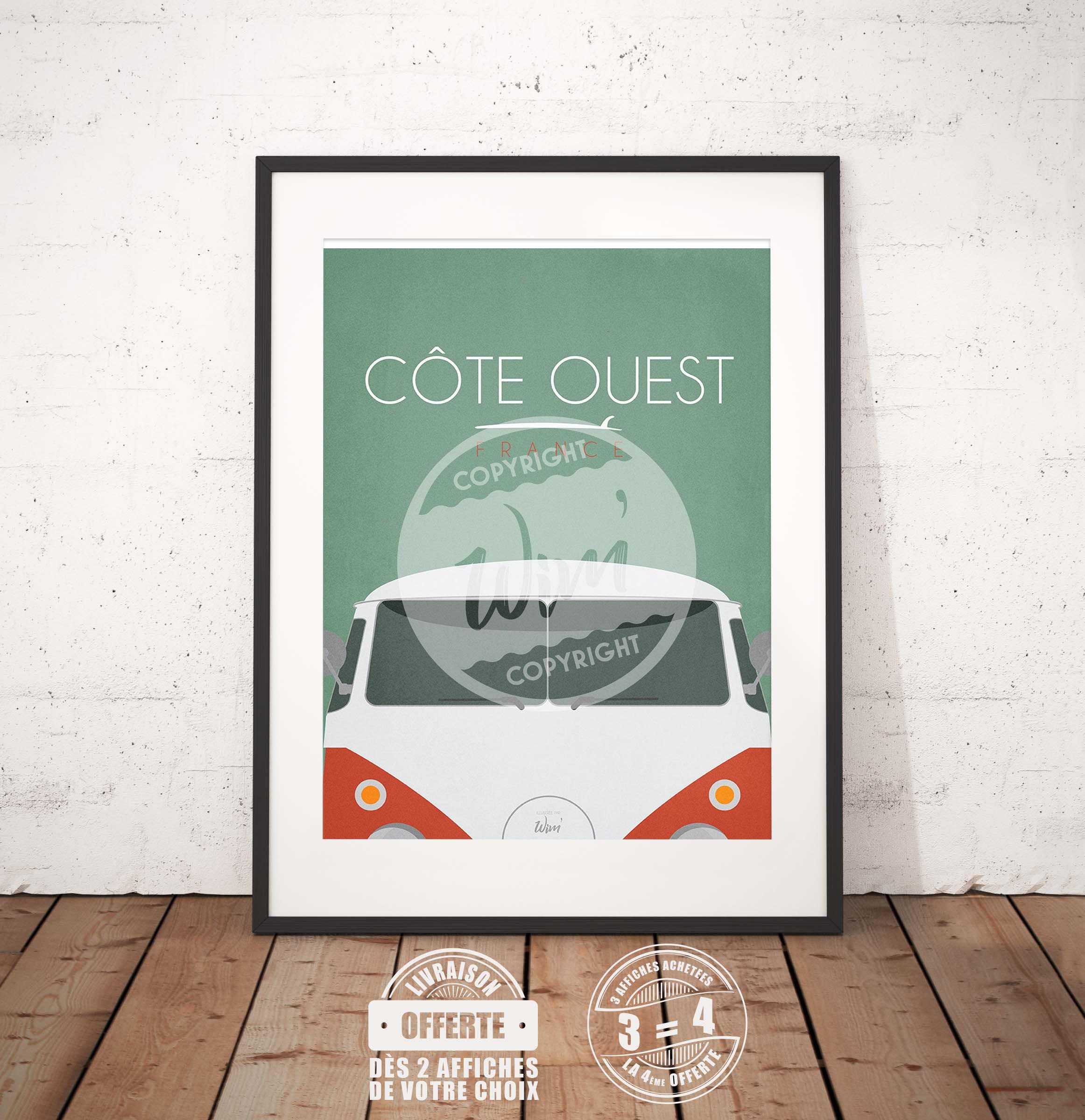 Côte Ouest - L'affiche de Déco Murale Van sur La Côte Ouest