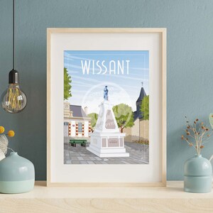 Póster de Wissant - "Plaza del pueblo"