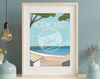 Affiche Noirmoutier - "La Plage des Dames"