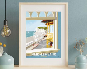 Poster Mers-Les-Bains - &quot;Sea view(s)&quot;