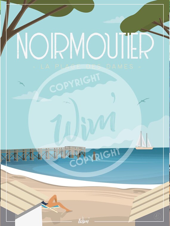 Noirmoutier The La Plage Des Dames Mural Poster Etsy Hong Kong