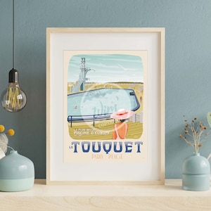 Le Touquet Poster - &quot;Schwimmbad&quot;