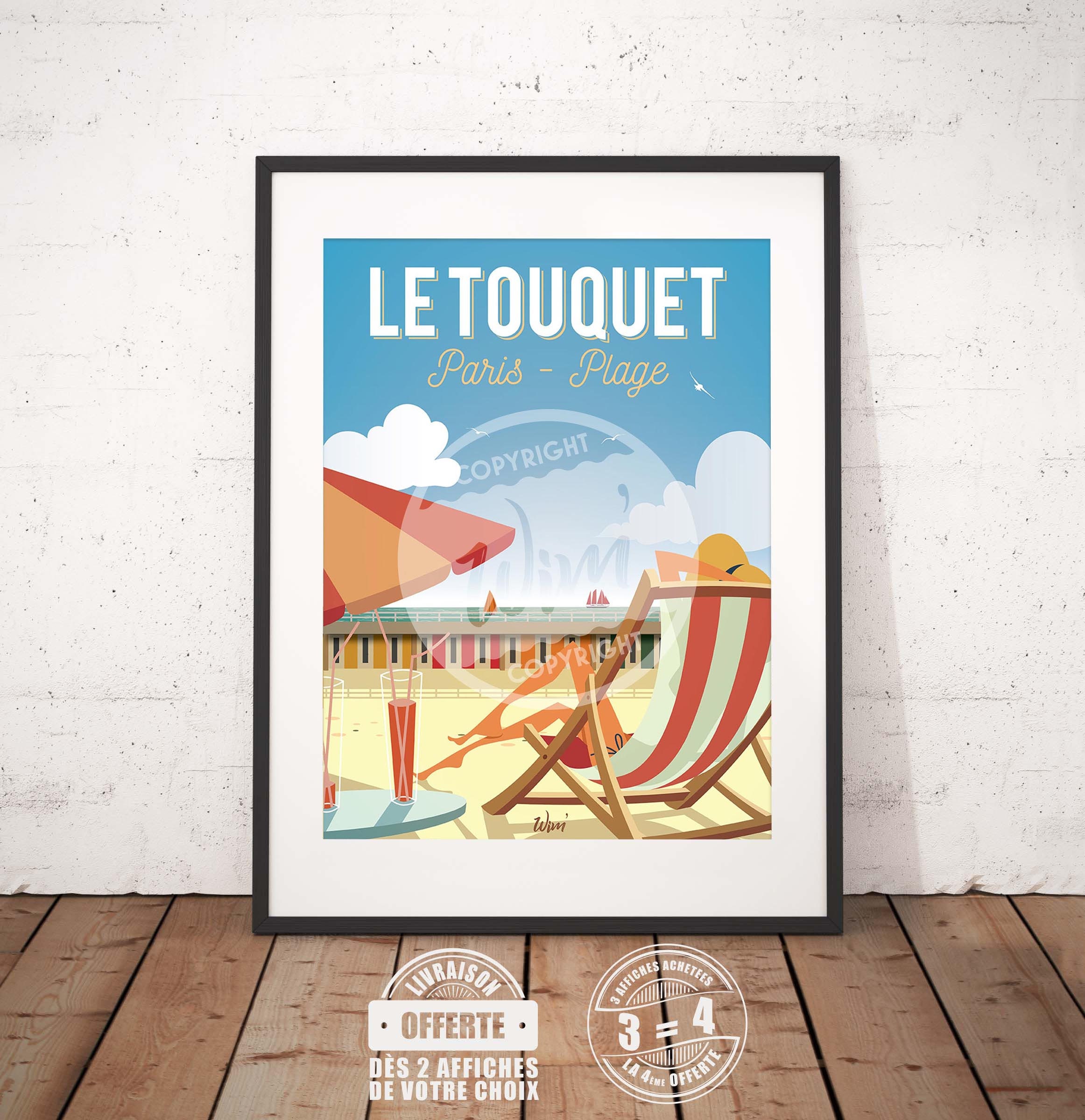 Le Touquet - L'affiche de Déco Murale Détente Au Touquet