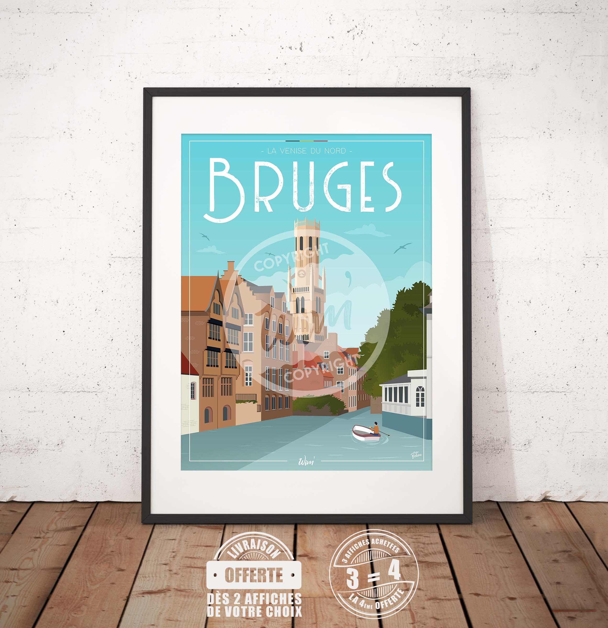 Bruges - L'affiche de Déco Murale