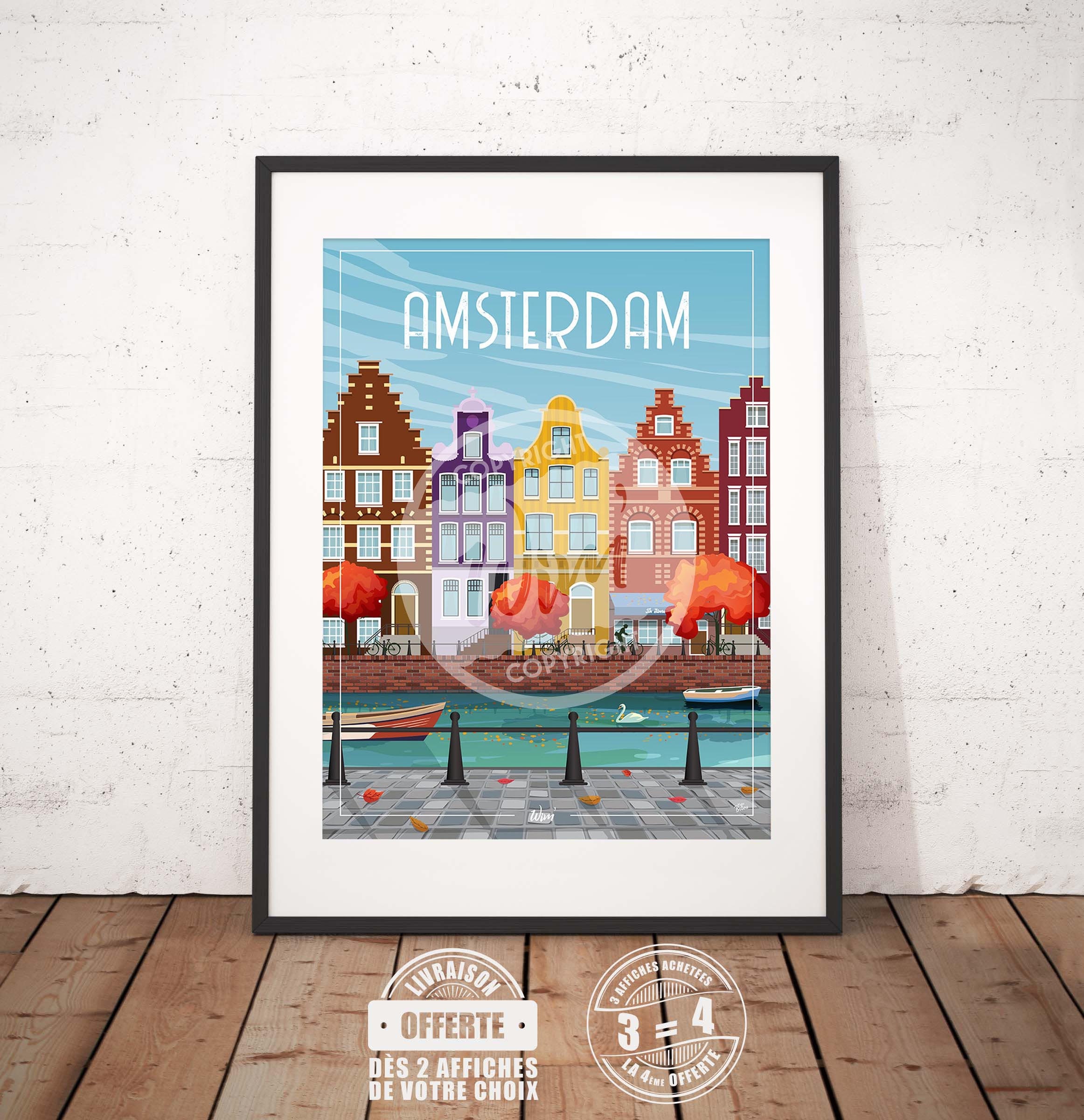 Amsterdam - L'affiche de Déco Murale