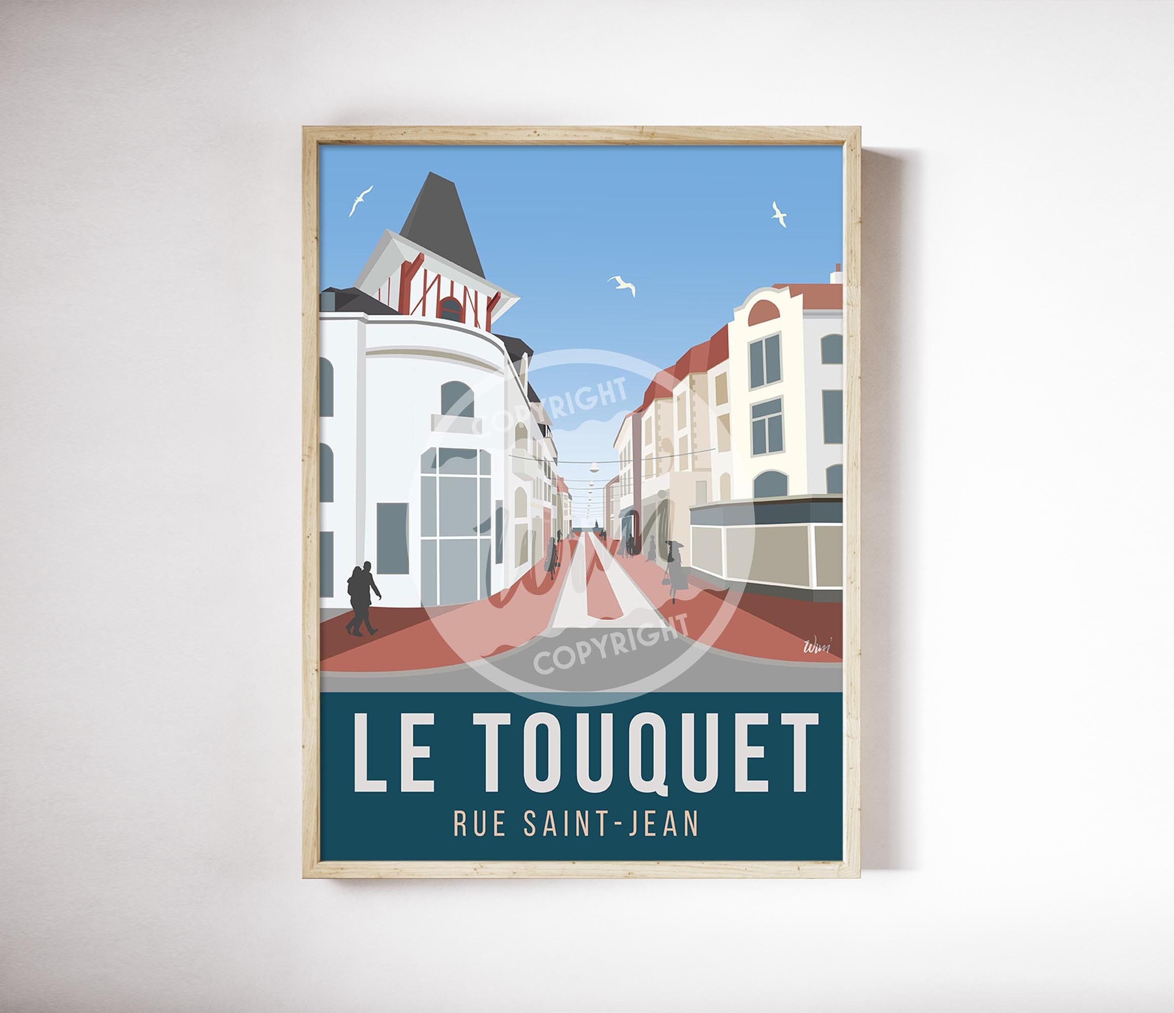 Le Touquet - L'affiche de Déco Murale La Rue Saint-Jean