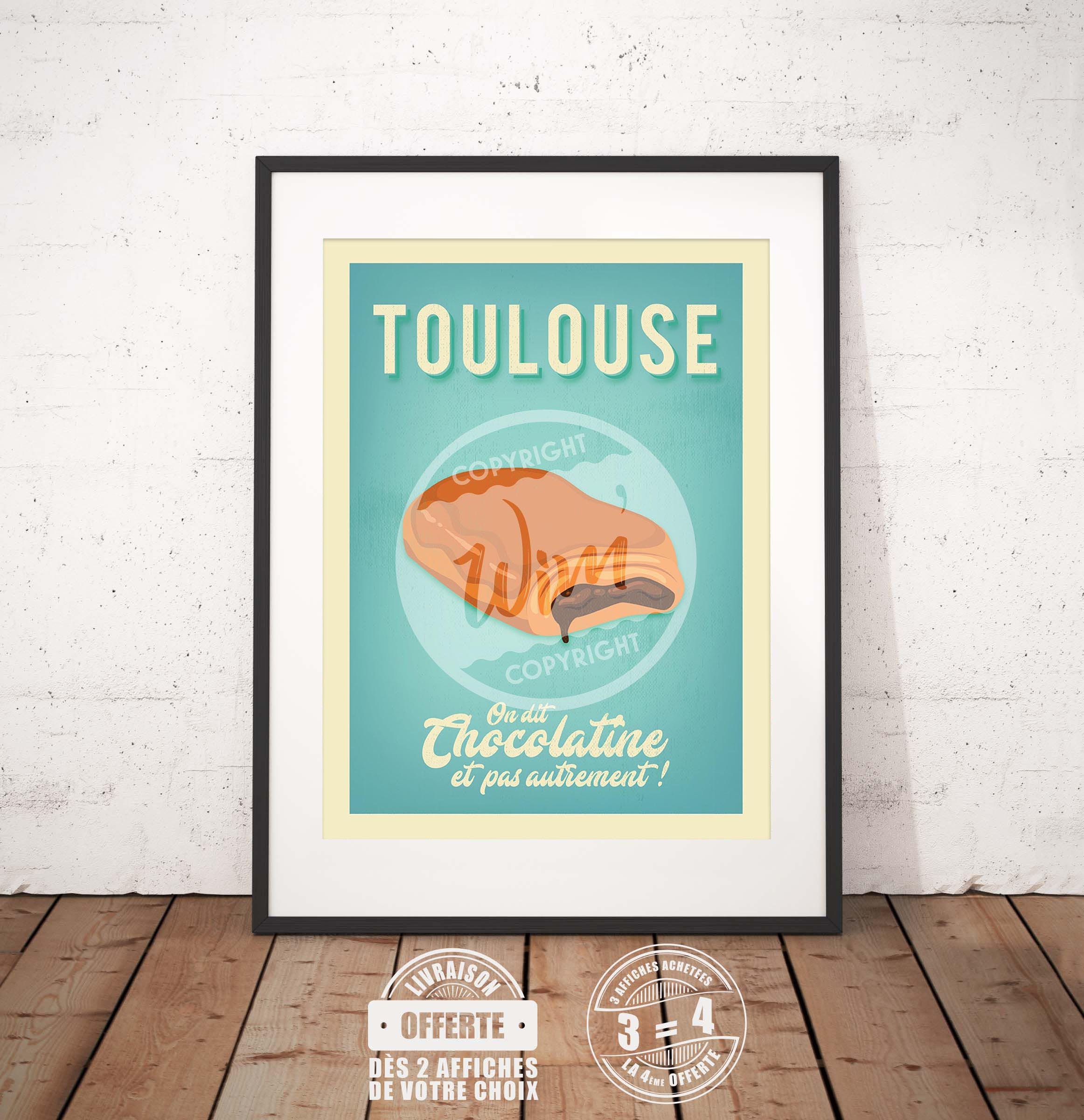 Toulouse - L'affiche de Déco Murale La Chocolatine
