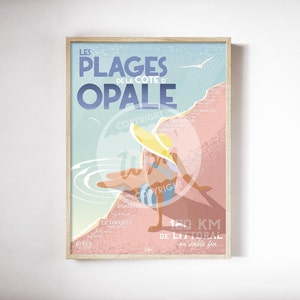 Affiche Côte d'Opale - "Les Plages" 50x70cm