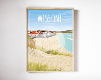 Poster Wissant - "The Beach" 50x70cm