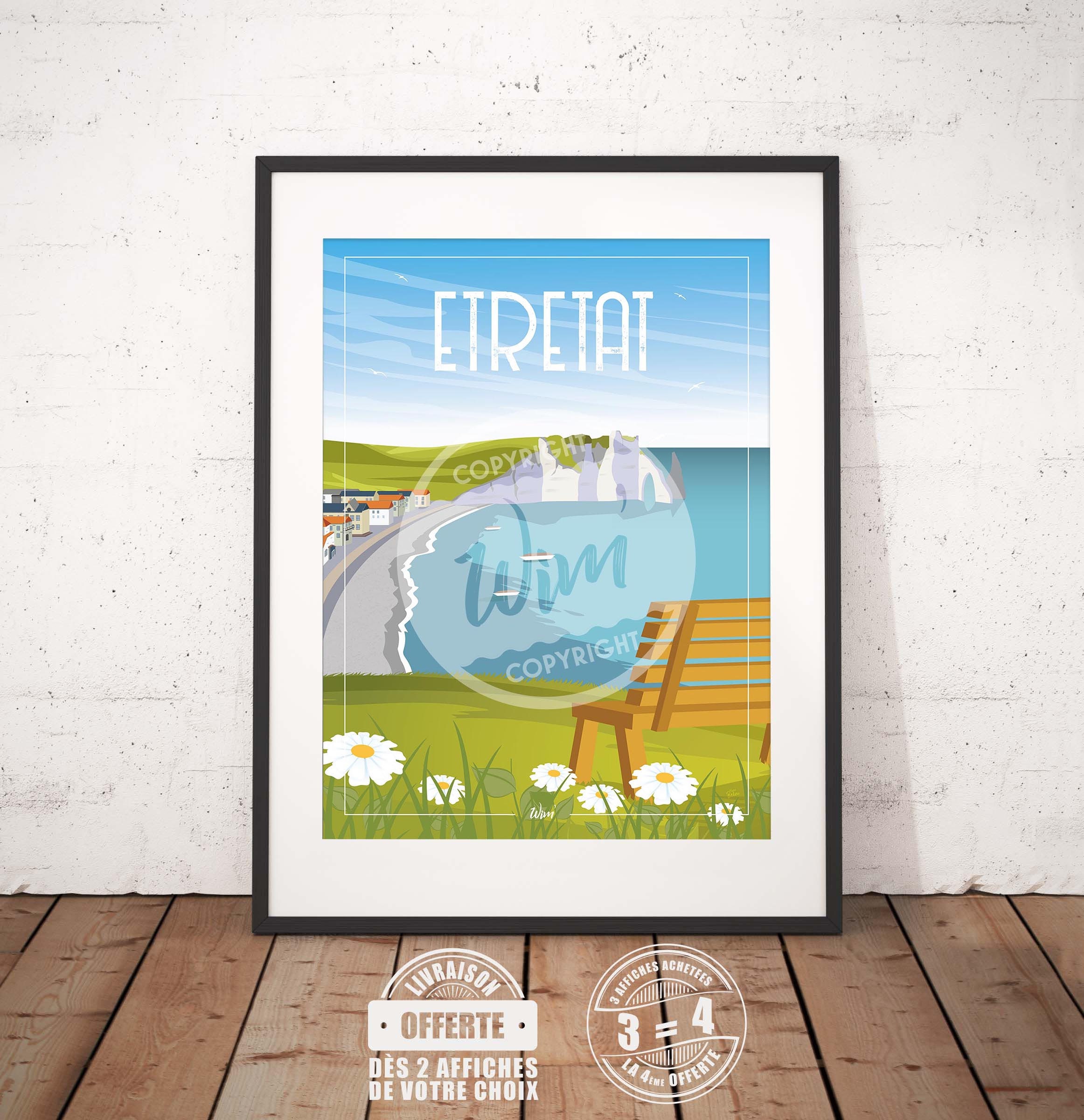 Etretat - L'affiche de Déco Murale Vue sur Etretat