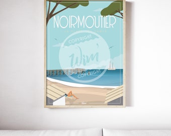 Poster Noirmoutier "Plage des Dames" 50x70cm