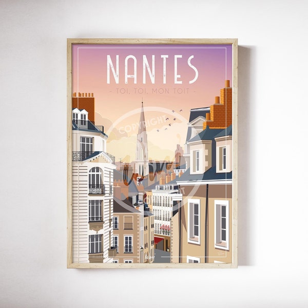 Poster Nantes "Toi, toi mon toit nantais" 50x70 cm