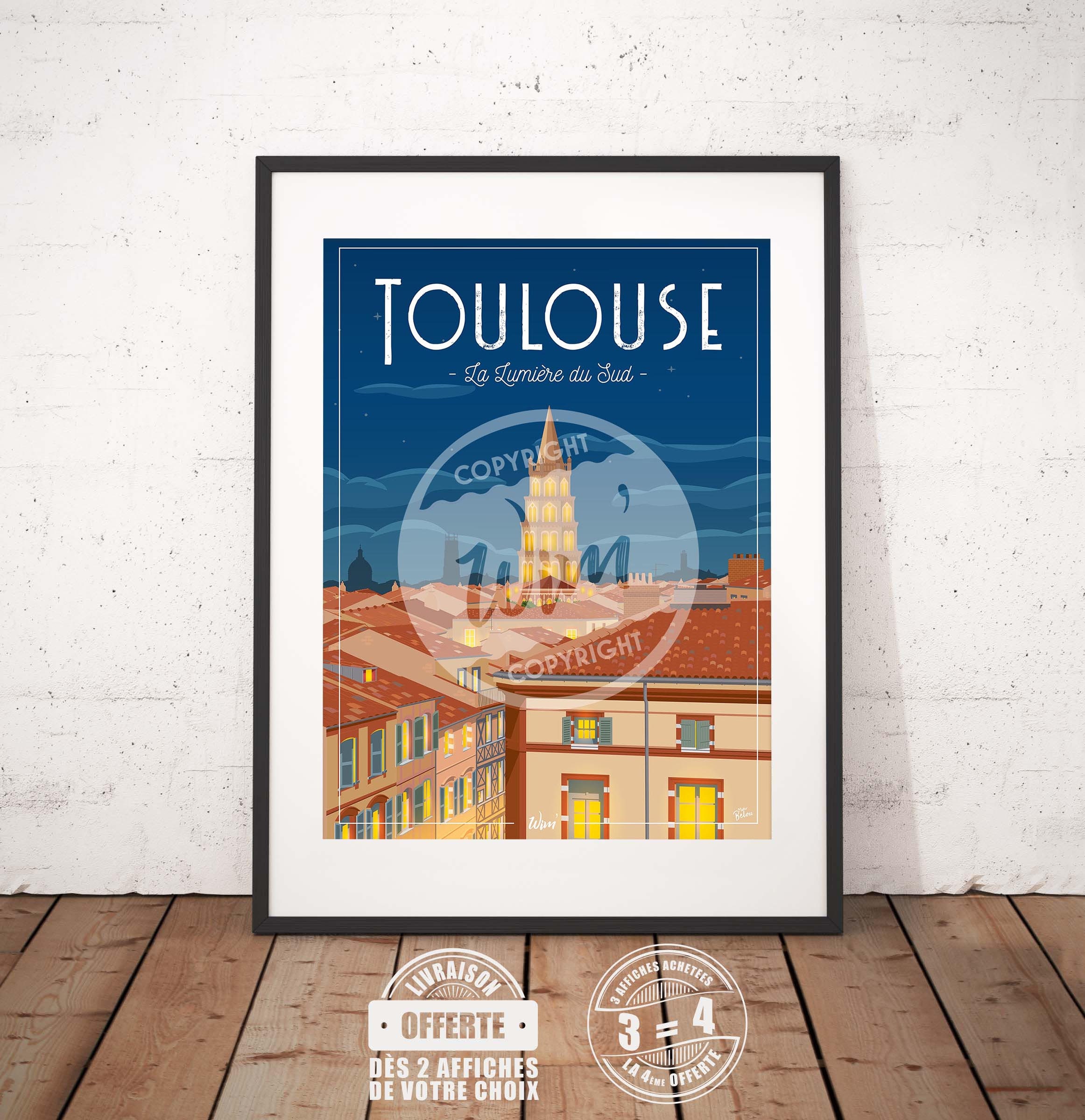 Toulouse - L'affiche de Déco Murale La Lumière Du Sud
