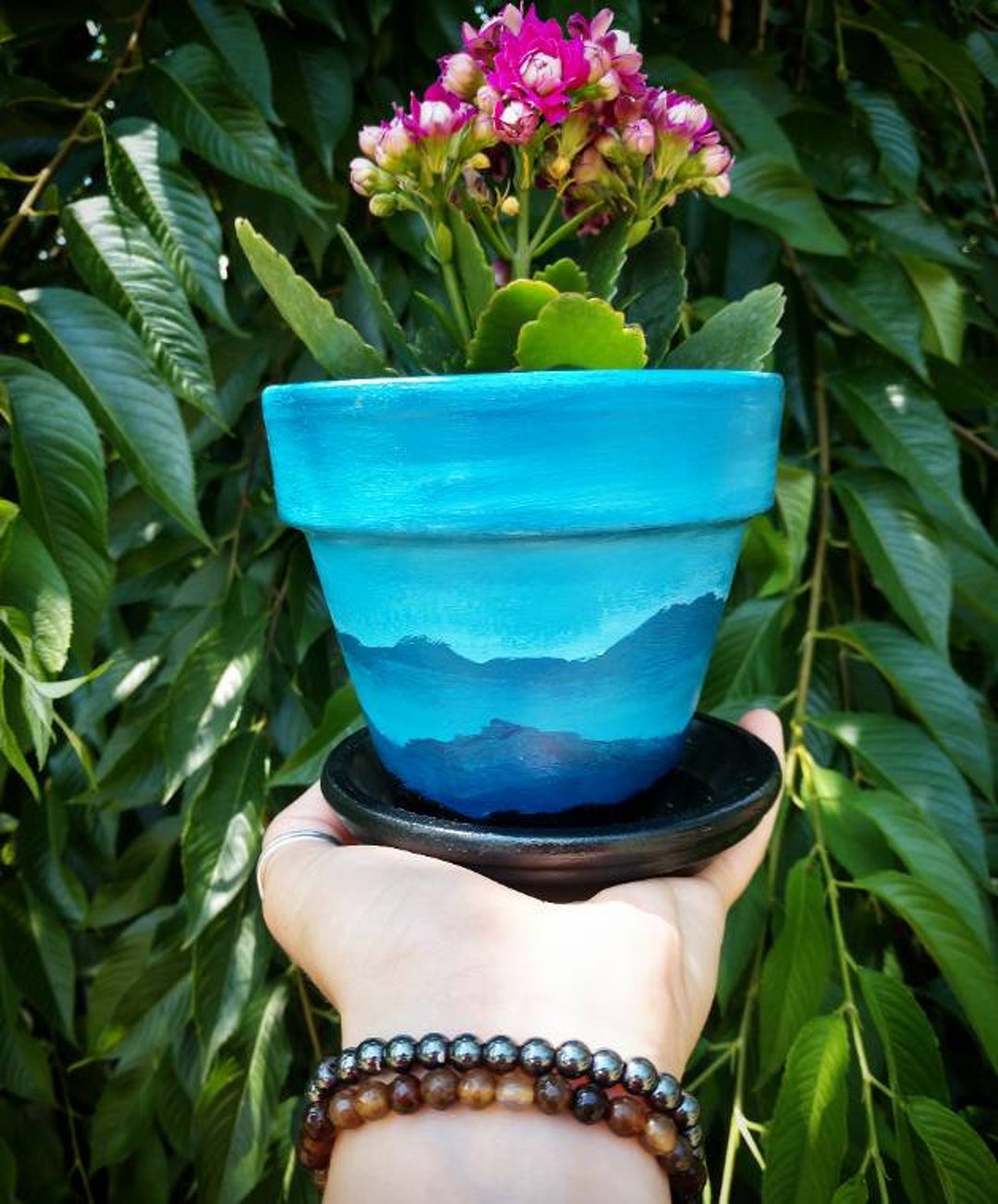 ブルーマウンテン Blue Mountain Ranges, Hand Painted Flower Pot - Etsy
