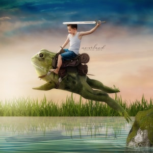 Saddle On A Frog Background / Digital Backdrop For Photographers / Backgrounds and Overlays For Photoshop