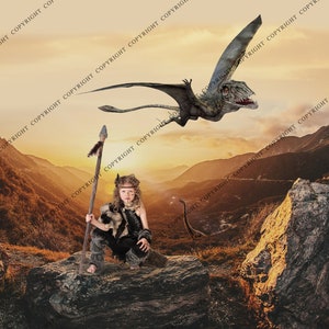 3 PACK Dinosaur Background / Dinosaur Download /  Dinosaur Background / Jurassic /  Tyrannosaurus Rex Backgrounds & Overlays for Photoshop