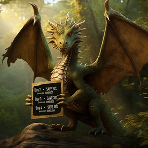 Friendly Dragon Background for Photographers / Dragon Background Instant Download / Composite Image / Magical Backdrop image 3