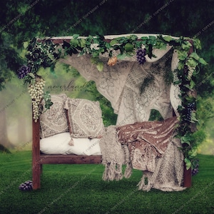 Woodland Canopy Bed in the Forest Digital Pre-made Backgrounds and