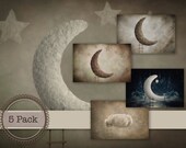 5-Pack Newborn Photography Overlay / Moon Prop / Shaggy Moon Background For Photographers /  Digital Prop / Digital Background /