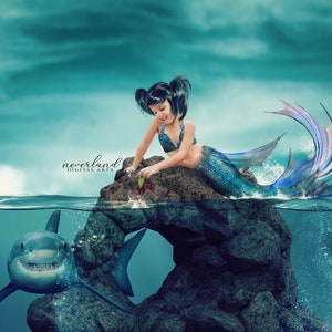 2 PACK Mermaid Background & Overlay For Photography | Photoshop | PNG Transparent Layer | Photoshop Layered Background