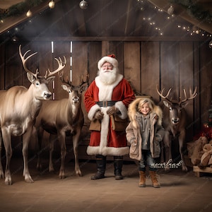 Santa And His Reindeer Background for Photography Compositions /  Winter Backdrop for Composite Photography /  Add Your Own Subject