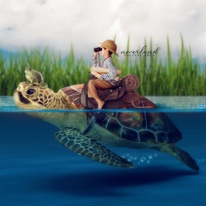 2 PACK Smiling Turtle Digital Background For Photography Compositions / Photoshop Backgrounds and Overlays for Photographers