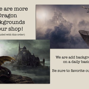 Friendly Dragon Background for Photographers / Dragon Background Instant Download / Composite Image / Magical Backdrop image 4