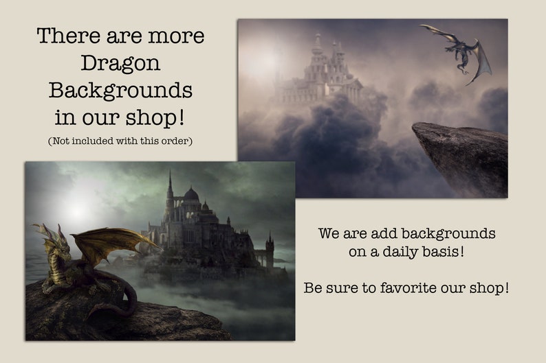 Friendly Dragon Background for Photographers / Dragon Background Instant Download / Composite Image / Magical Backdrop image 4