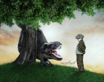3 pacotes de fundo digital brincalhão bebê trex dinossauro para photoshop/dinossauro fundos e sobreposições para composição de fotografia/