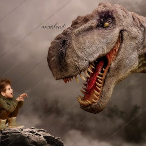 LAYERED Bundle T-Rex Tyrannosaurus Composite Background / Dinosaur Backdrop For Photographers / PSD Composition /  Add Your Own Subject