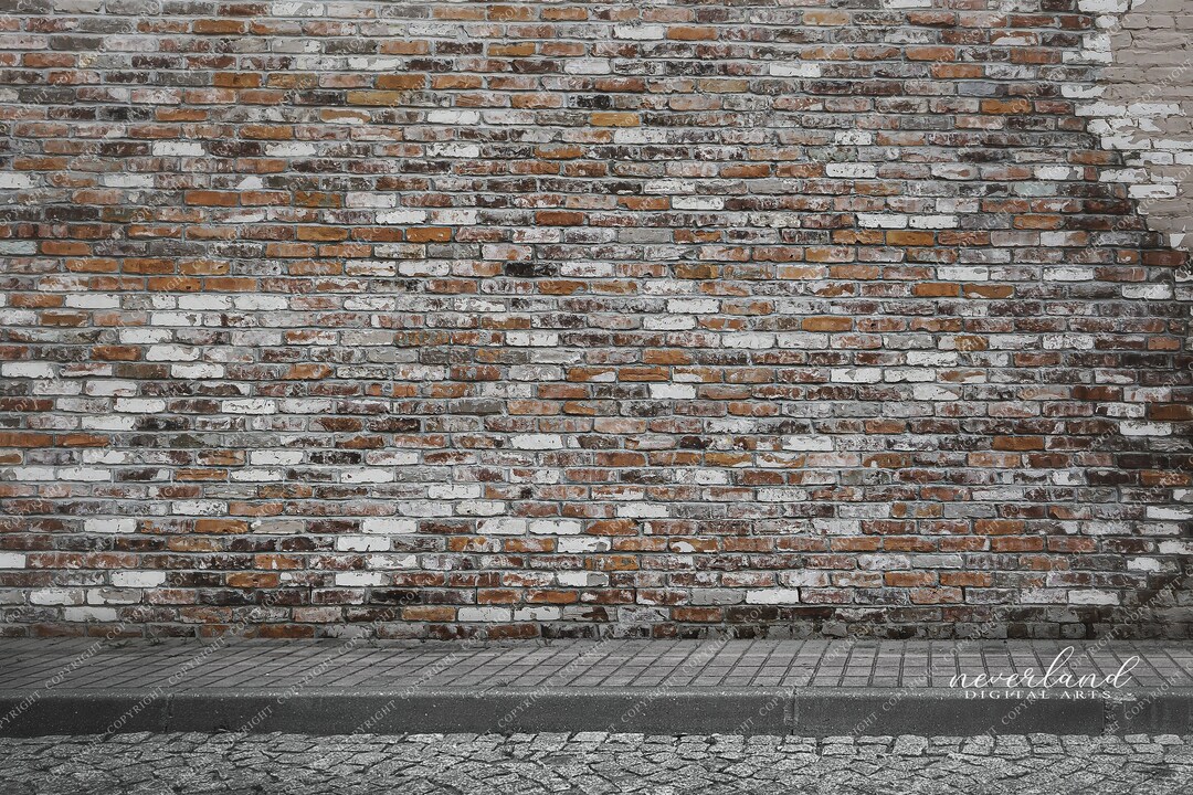 Brick Wall & Sidewalk Background for Photography Composite / Etsy