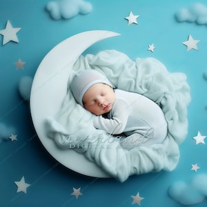 Newborn Background / Insert Face / PNG Transparent Backdrop For Photographers /  Digital Prop / Moon Newborn Overlay /