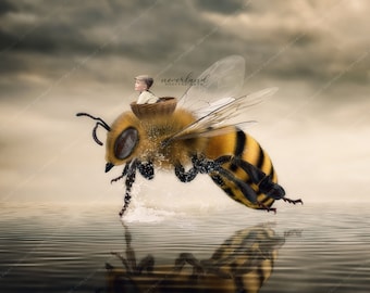 Ride A Bumblebee Digital Background For Photography / Backgrounds & Overlays For Photoshop / Background for Photographers / Kids Props